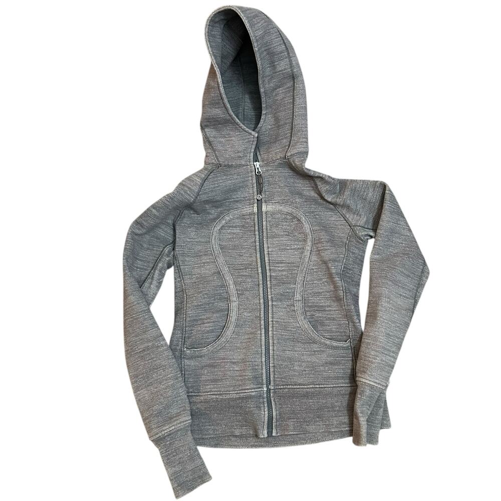 Lululemon Scuba Hoodie II Thick Fleece Zip Up Jacket Gray Womens 6 Sweatshirt